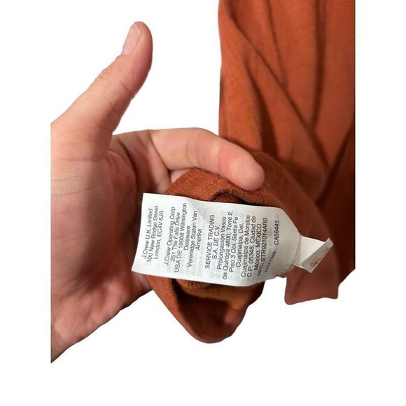 Madewell Texture & Thread Short Sleeve V-Neck Side Tie Wrap Dress Brown Size XS - Picture 8 of 12